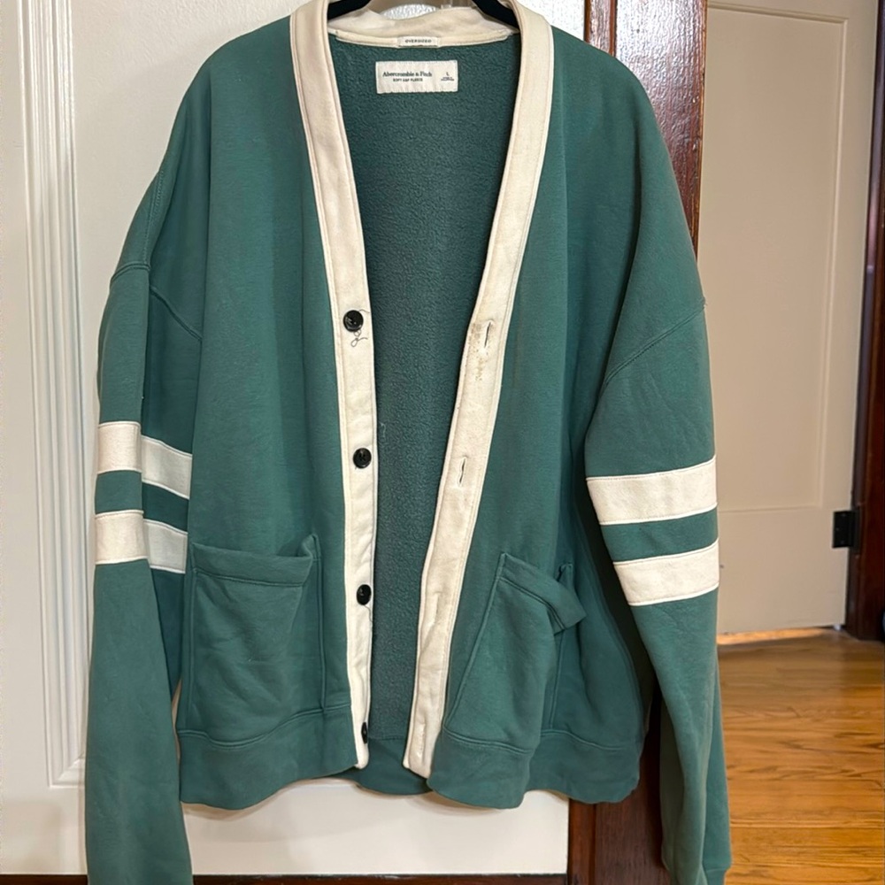 Men’s cotton varsity cardign. Abercrombie and Fitch
